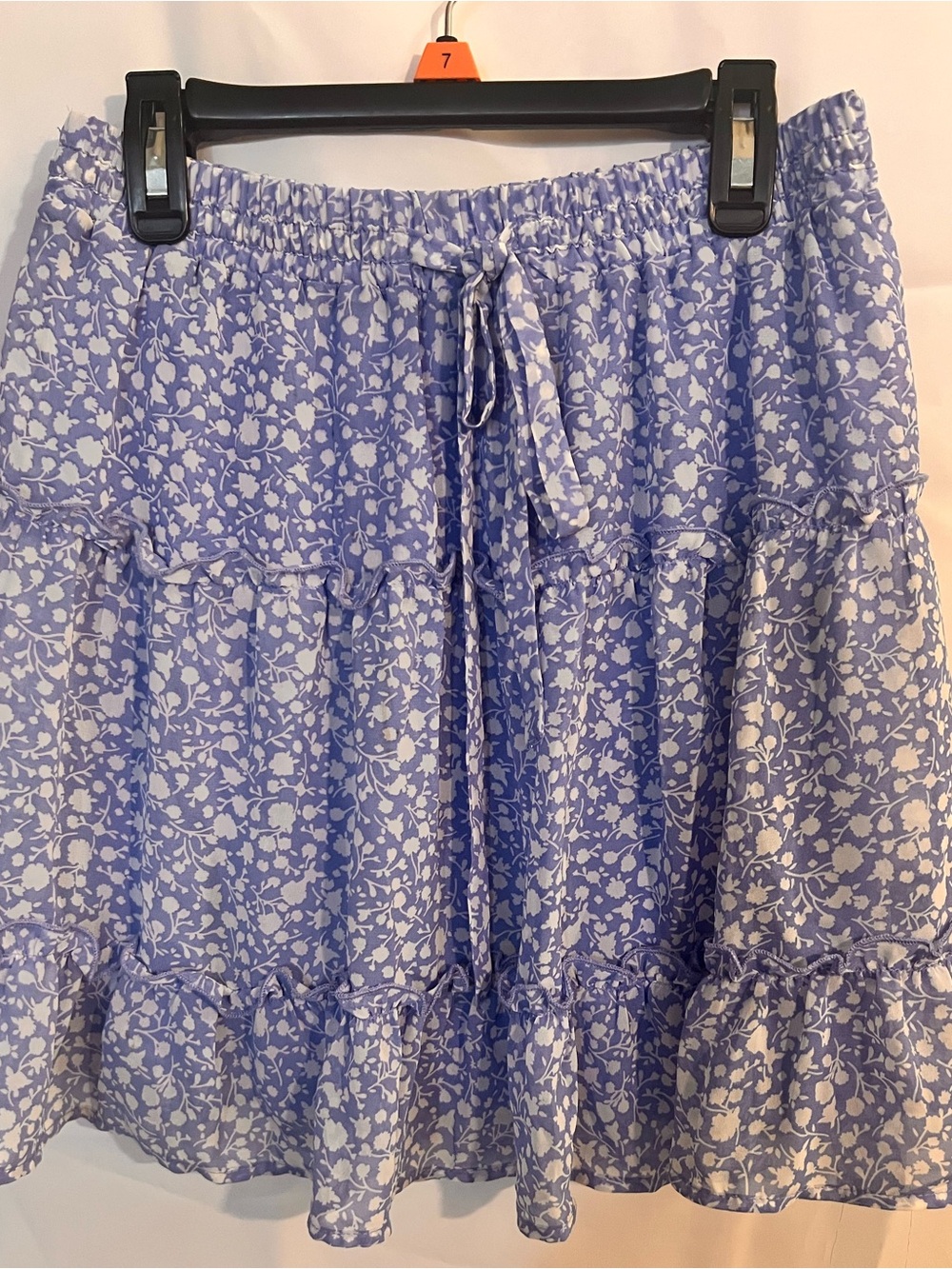 Sienna Sky Lavender Floral Tie-Waist Tiered Skirt